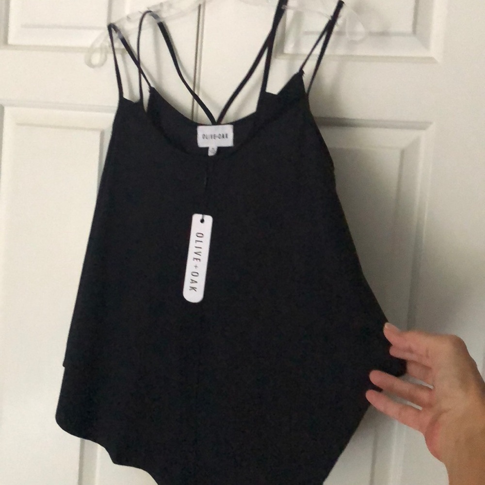 Olive+Oak Strappy faux suede top